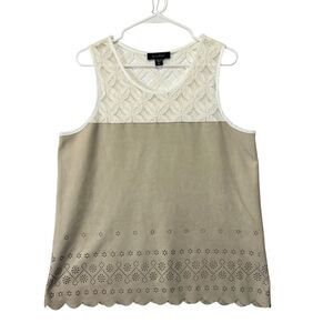 Karen kane faux suade and lace tank top XL